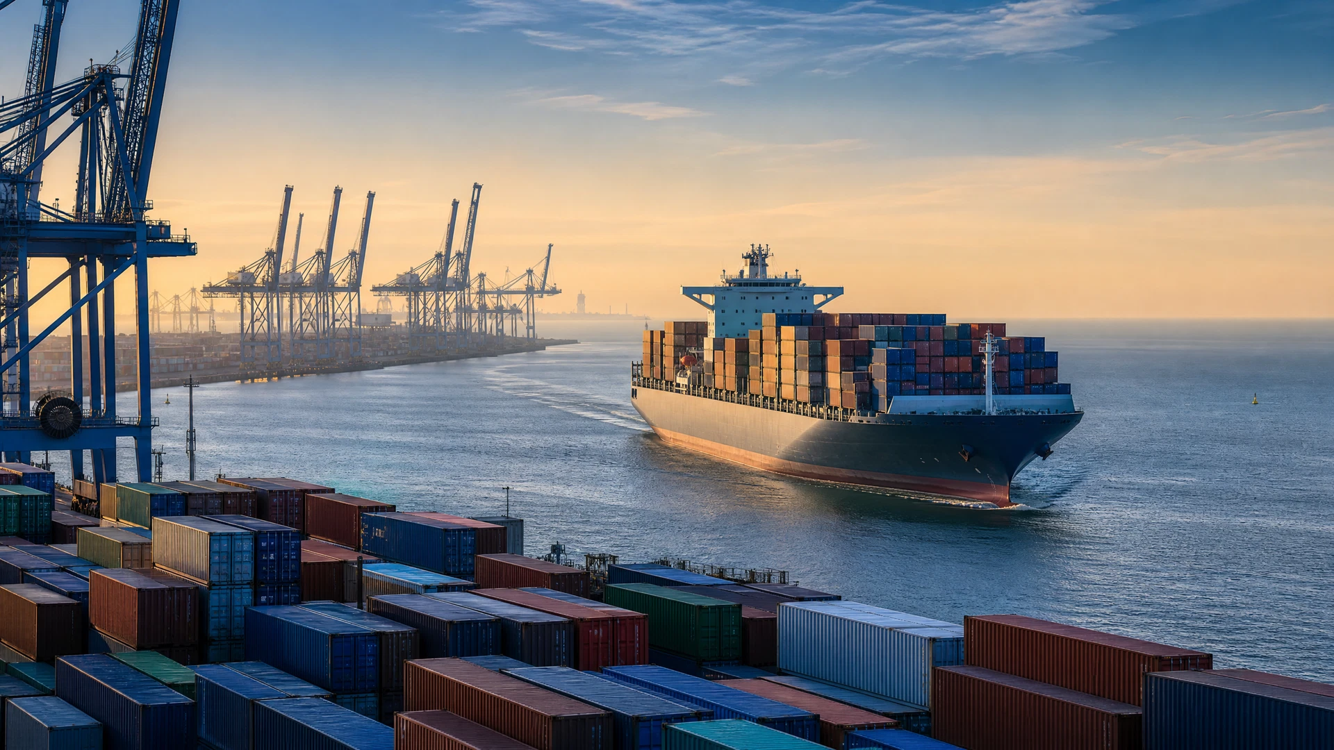Porte-conteneurs sur une liaison maritime entre l'Asie du Sud et l'Europe