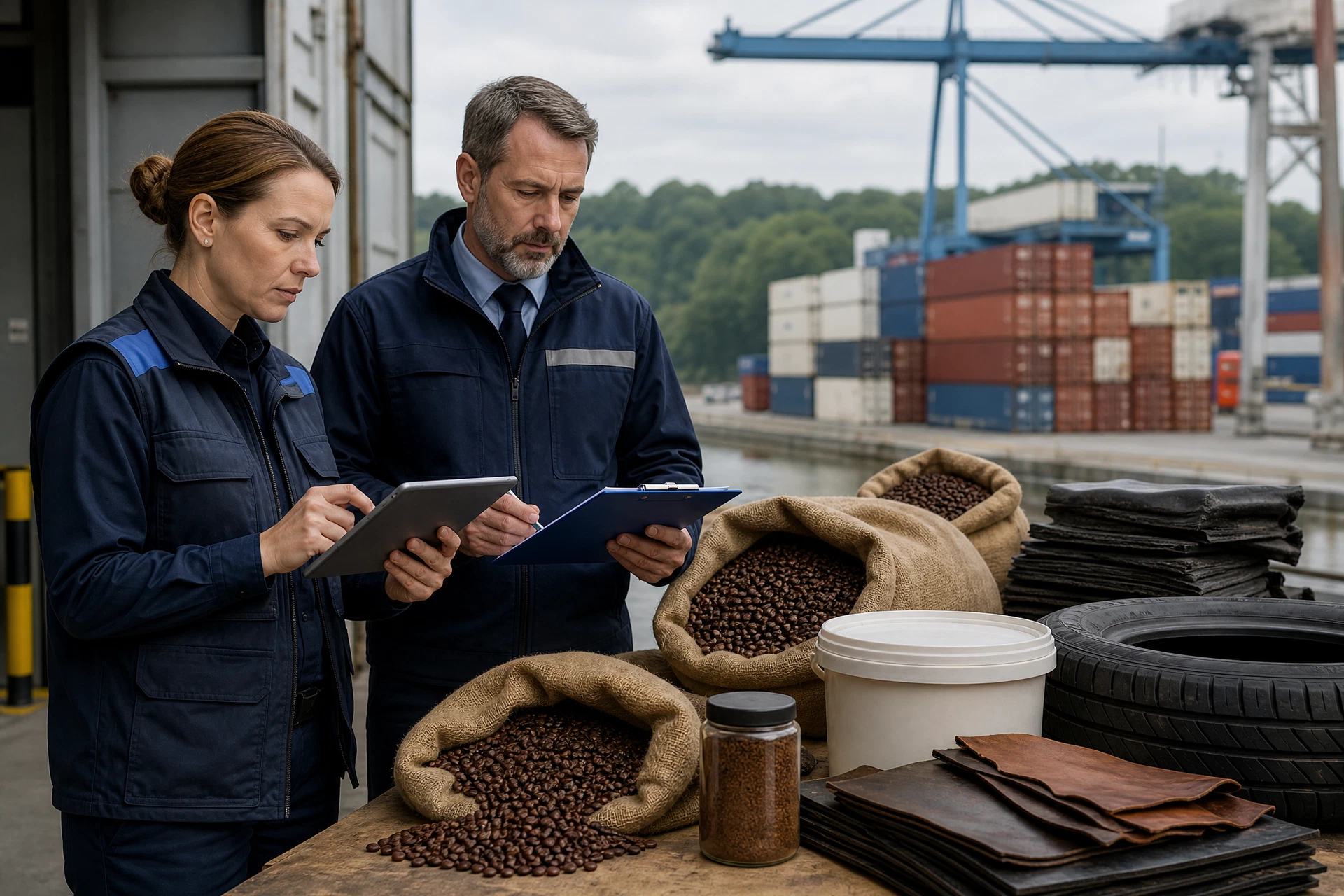 Contrôle de traçabilité RDUE de produits agricoles et industriels dans un terminal européen
